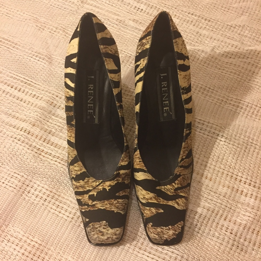 J Renee Zebra Print Heels